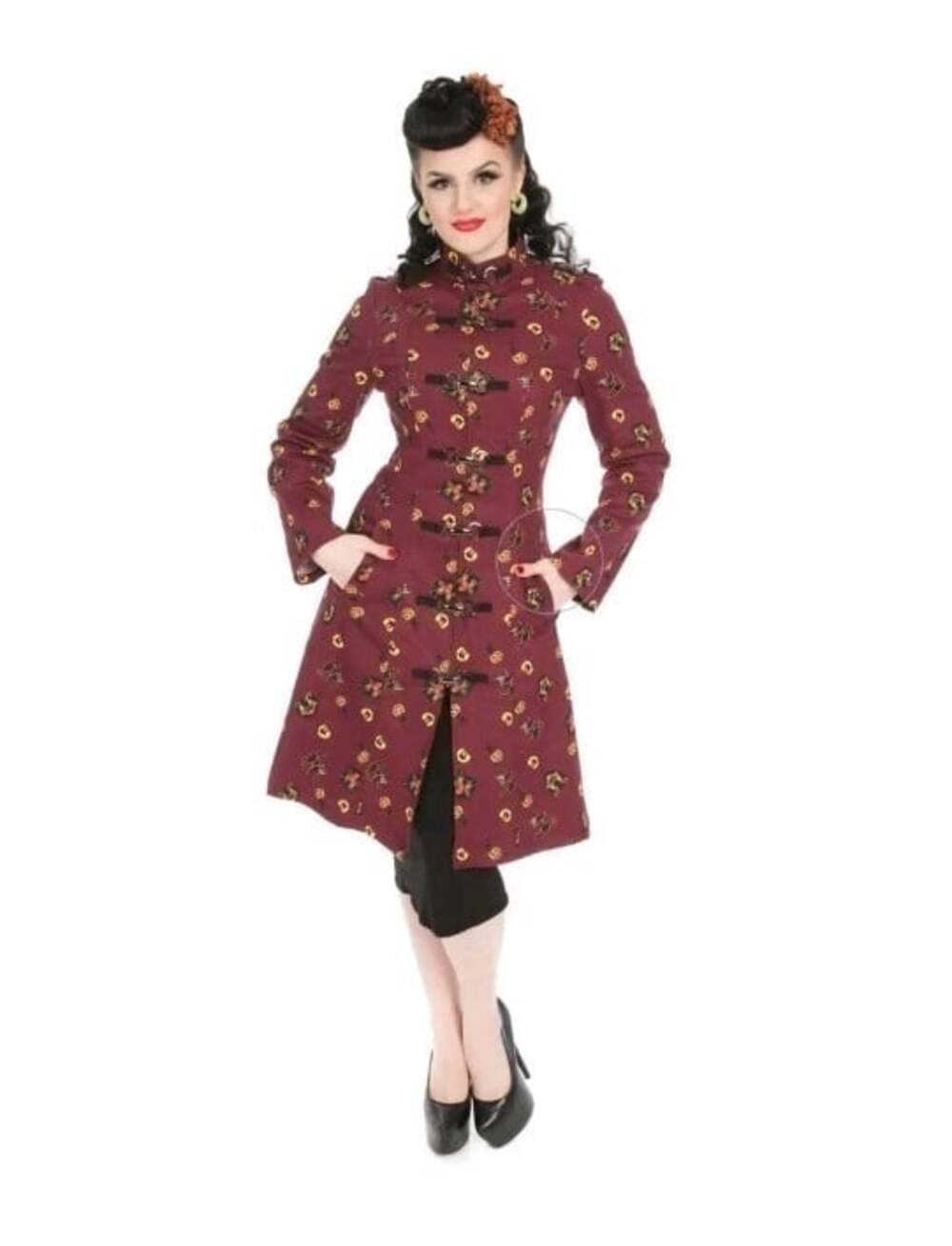 Hearts & Roses Halloween Kitty Print Straight Jackets Women's Size 8 Gothic Punk
